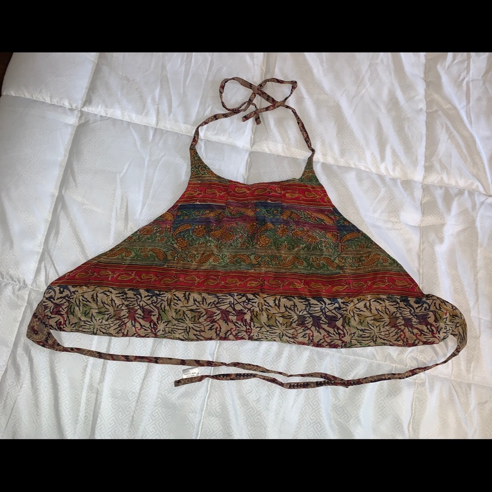 Silk bohemian halter top